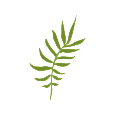 El çizimi karalama çiçek elementi, dekorasyon için renkli soyut bitki, izole vektör çizimi