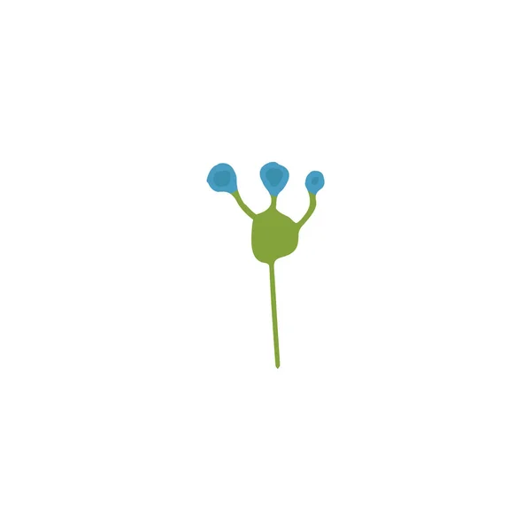 Цветочный Элемент Ручной Работы Цветное Абстрактное Растение Украшения Изолированная Векторная — стоковый вектор