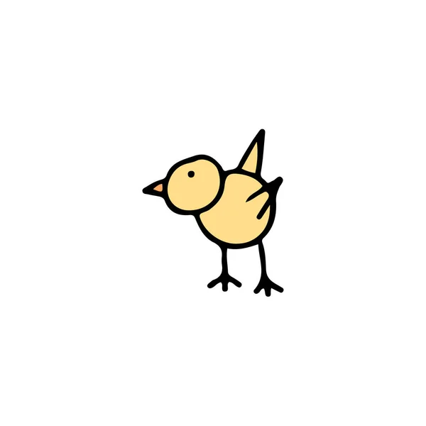 Ručně Kreslený Barevný Prvek Pro Velikonoce Malé Kuře — Stockový vektor