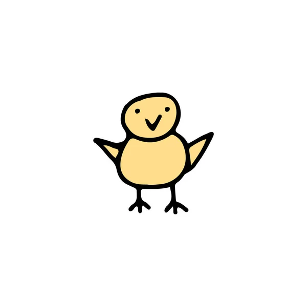 Elemento Color Dibujado Mano Para Pascua Pollo Pequeño — Vector de stock