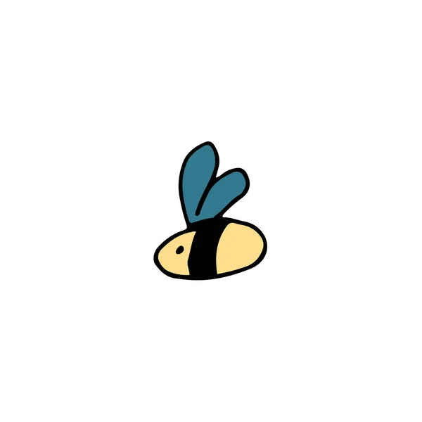 Handgetekend Kleurelement Voor Pasen Honingbij — Stockvector