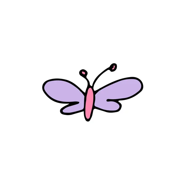 Elemento Color Dibujado Mano Para Pascua Mariposa — Vector de stock