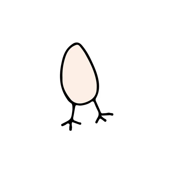 Paskalya Için Çizimi Renk Öğesi Yumurta Kabuklu Yeni Doğmuş Tavuk — Stok Vektör