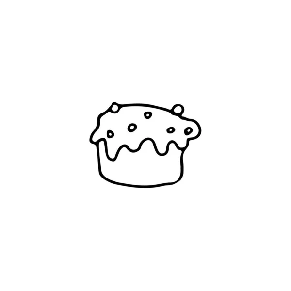 Élément Contour Dessiné Main Pour Pâques Gâteau Traditionnel Pour Pâques — Image vectorielle