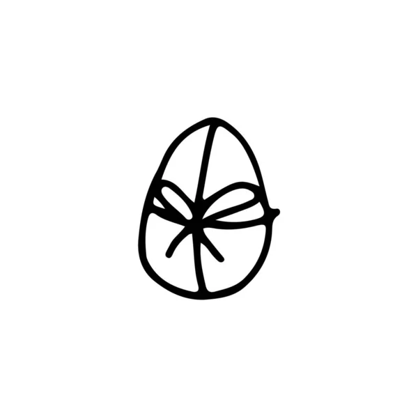手描きのイースター用アウトライン要素リボンで飾られたイースターエッグ ロイヤリティフリーストックベクター