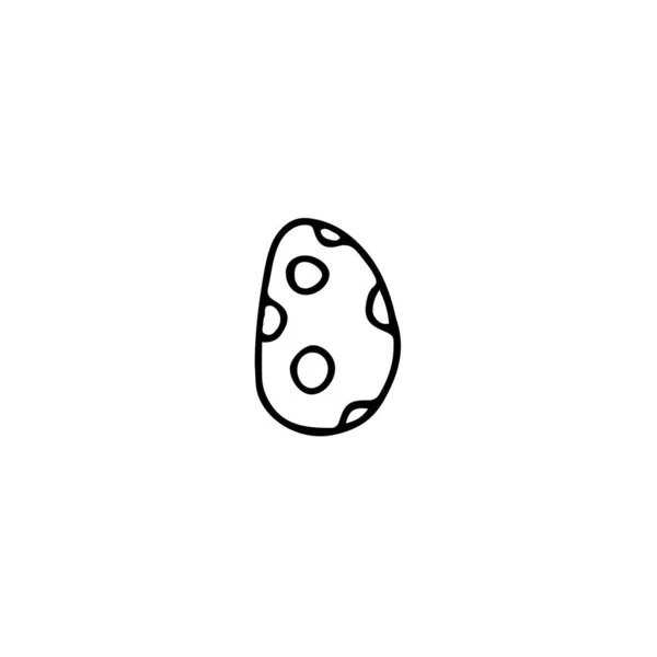 Ручной Рисунок Контура Элемента Пасхи Украшенные Пасхальные Яйца Лицензионные Стоковые Иллюстрации