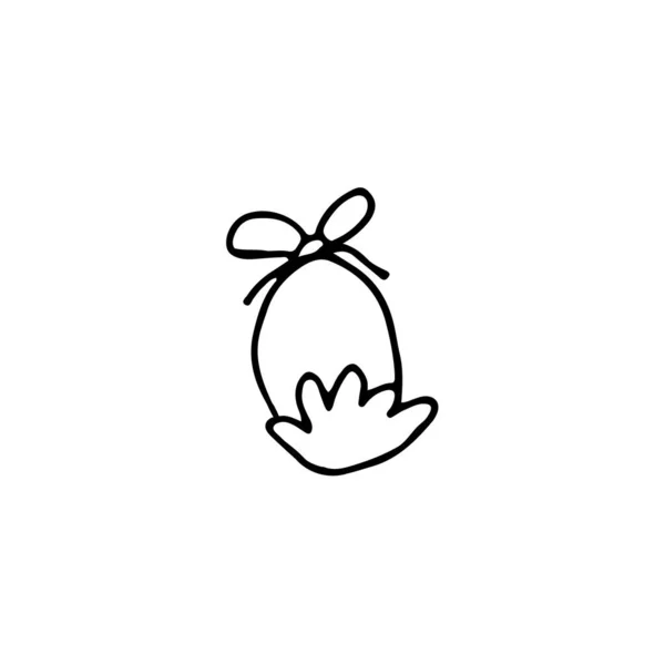 Ручной Рисунок Контура Элемента Пасхи Украшенные Пасхальные Яйца Стоковая Иллюстрация