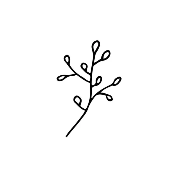Ручной Рисунок Элемента Контура Пасхи Декоративного Растения Векторная Графика