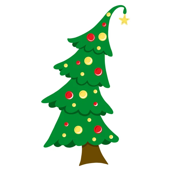 크리스마스 새로운 Xmas 나무에 — 스톡 벡터
