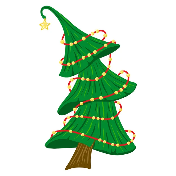 크리스마스 새로운 Xmas 나무에 — 스톡 벡터