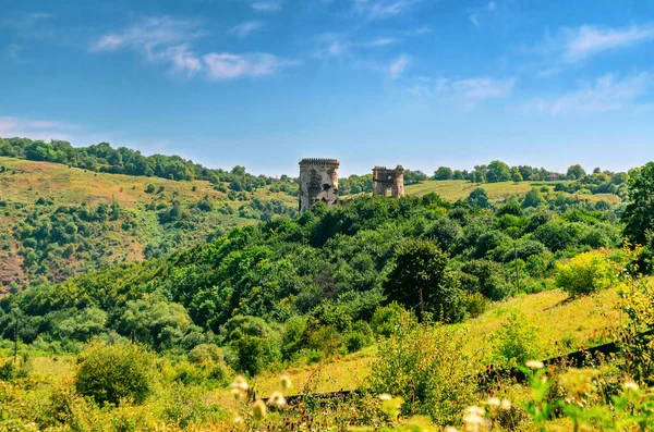 Vista Antigua Fortaleza Ruinas Colina Paisaje Místico — Foto de Stock