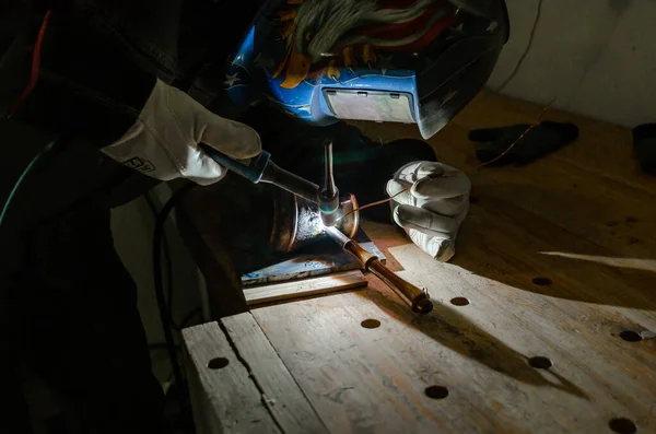 Repair Coffee Turk Welding Master Mask Gloves Welding Works — Φωτογραφία Αρχείου