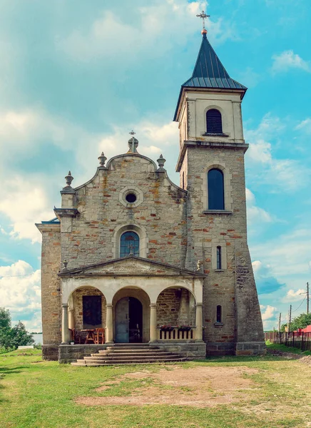 Igreja Católica Construção Religiosa Pedra Cristianismo Região Ternopil Ucrânia — Fotografia de Stock