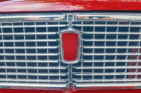 Front Grille Bright Red Soviet Retro Car Front Old Red — Stok fotoğraf