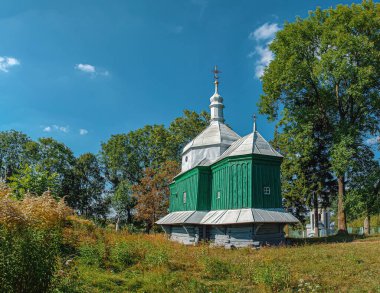 Ancient medieval wooden church Kozyari village, Ukraine