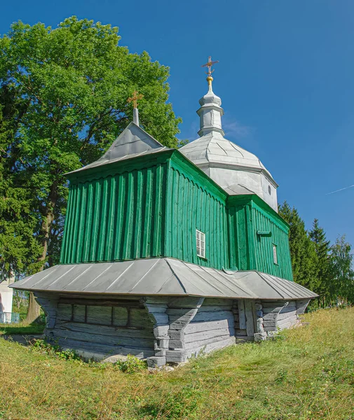 Ancient Wooden Church Ancient Ukrainian Religious Architecture Kozyari Village Ukraine — ストック写真