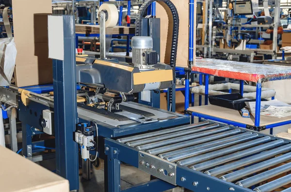 Cardboard Packaging Machine Production Line Packaging Industry — Fotografia de Stock