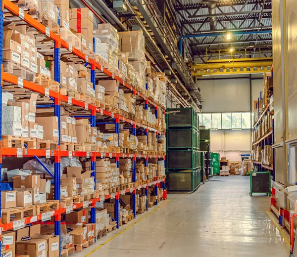 Background Cardboard Boxes Warehouse Logistics Center Composition Filled Cardboard Boxes — Fotografia de Stock