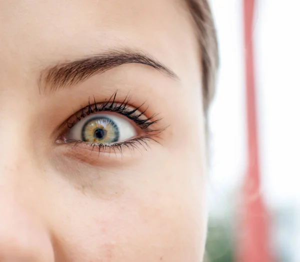 Netter Blick Die Kamera Nahaufnahme Aus Den Augen Einer Frau — Stockfoto