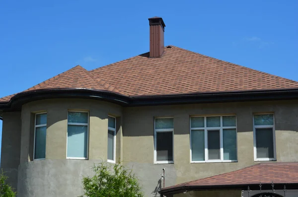 Ein Bau Befindliches Unvollständiges Haus Mit Einer Stuckverputzten Halbrunden Wand — Stockfoto