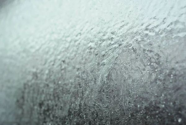 Frozen Car Window Frozen Glass Texture Car Window Covered Ice — Foto de Stock