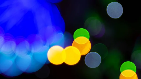 Colored Blurred Bokeh Abstract Background Included Festive Garlands Colorful Blur — Stock Photo, Image