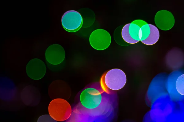 Colored Blurred Bokeh Abstract Background Included Festive Garlands Colorful Blur — Stock Photo, Image