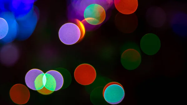 Colored Blurred Bokeh Abstract Background Included Festive Garlands Colorful Blur — Stock Photo, Image