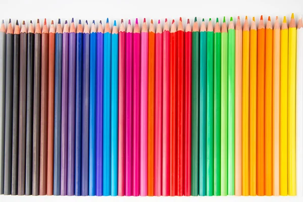 Buntstifte Zum Zeichnen Auf Weißem Hintergrund Bildung Und Kreativität Freizeit — Stockfoto
