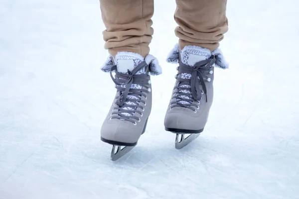 Ноги Ковзанах Ковзанах Зимовий Спорт Відпочинок — стокове фото