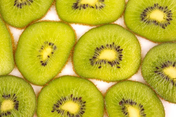 Rebanadas Fruta Kiwi Sobre Fondo Blanco — Foto de Stock