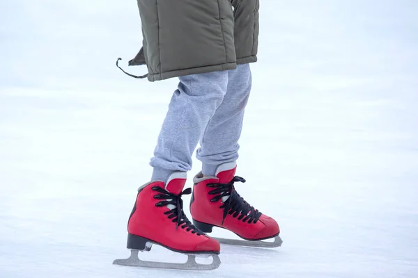 Feet Skates Ice Rink Winter Sport Recreation — Stock Photo, Image