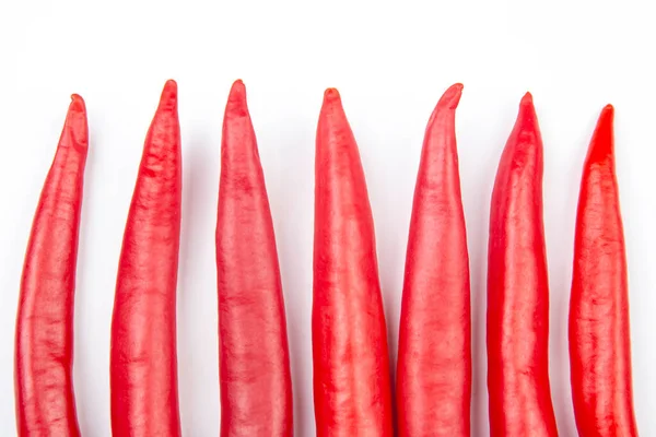 Chiles Picantes Rojos Sobre Fondo Blanco Vitamina Alimentos Vegetales —  Fotos de Stock