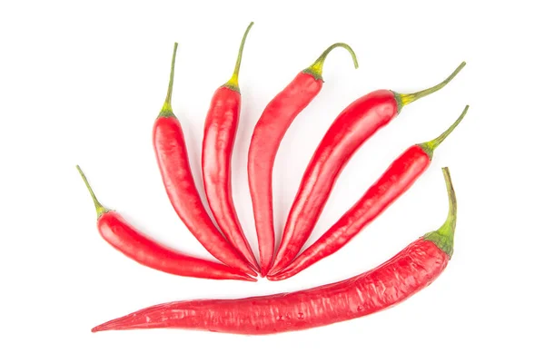 Cabai Merah Panas Latar Belakang Putih Vitamin Makanan Sayuran — Stok Foto