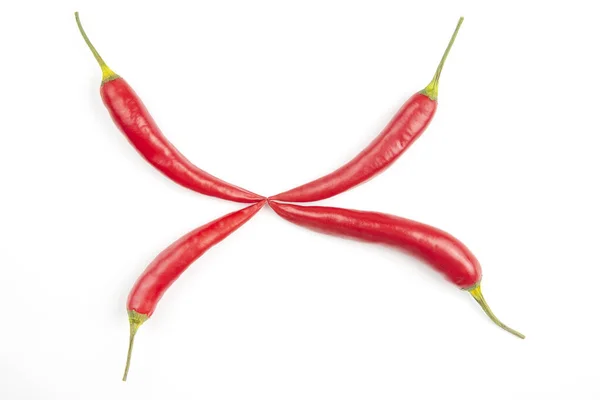 Красный Острый Перец Чили Белом Фоне Витаминные Овощи — стоковое фото