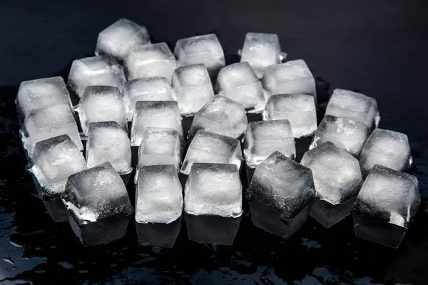 Frozen Pieces Ice Dark Background — Stock Photo, Image