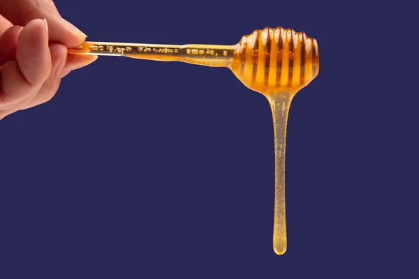 Frischer Duftender Honig Tropft Organische Vitaminernährung Dessert — Stockfoto