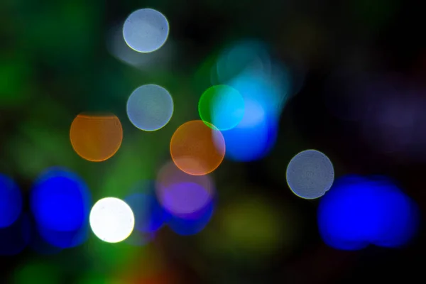 Background Blurred Abstraction Colored Lanterns Decorations Bokeh Texture Street Colored — Stock Photo, Image