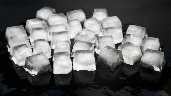 Frozen Pieces Ice Dark Background — Stock Photo, Image