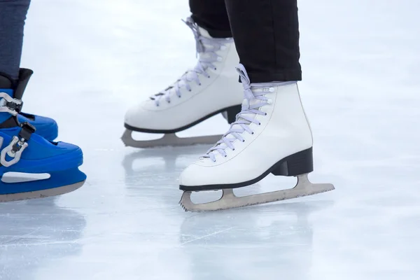 Feet Skates Ice Rink Winter Sport Recreation — Stock Photo, Image