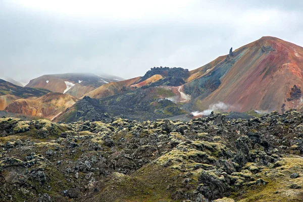 Colored Mountains Volcanic Landscape Landmannalaugar Iceland Tourism Nature — Stock Photo, Image