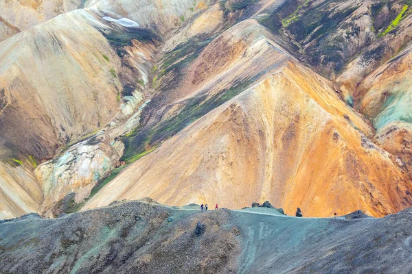 Colored Mountains Volcanic Landscape Landmannalaugar Iceland Tourism Nature — Fotografia de Stock
