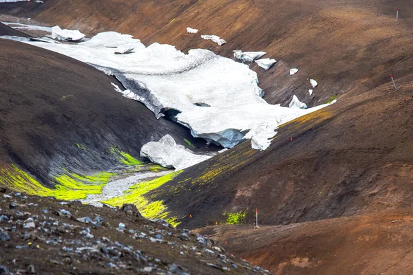 Kolorowe Góry Wulkanicznego Krajobrazu Landmannalaugar Islandia — Zdjęcie stockowe