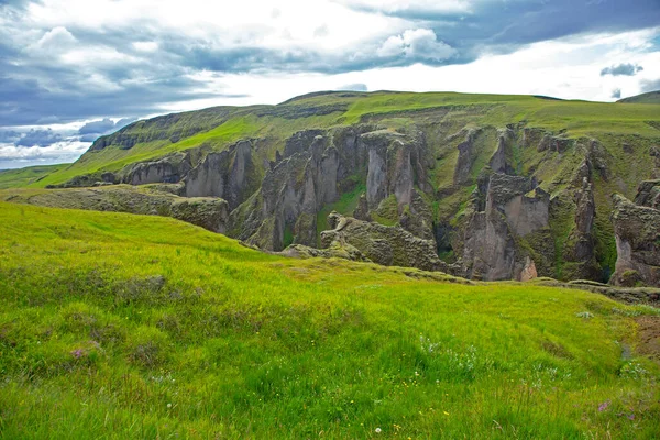 Scenic Fjadrargljufur Canyon Iceland Travel Tourism Geology Nature — Photo