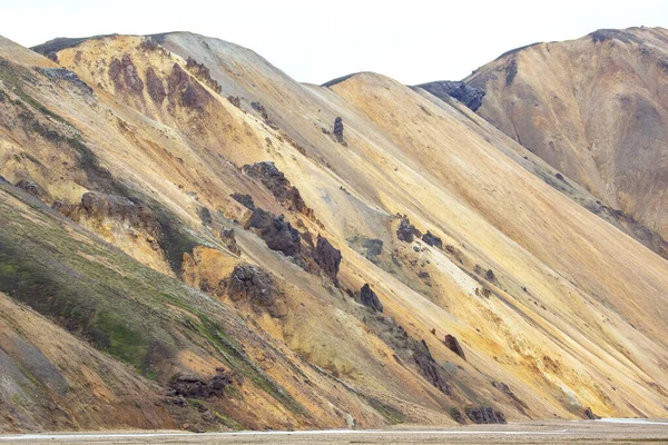 Кольорові Гори Вулканічного Ландшафту Ландманналаугар Ісландія Туризм Природа — стокове фото