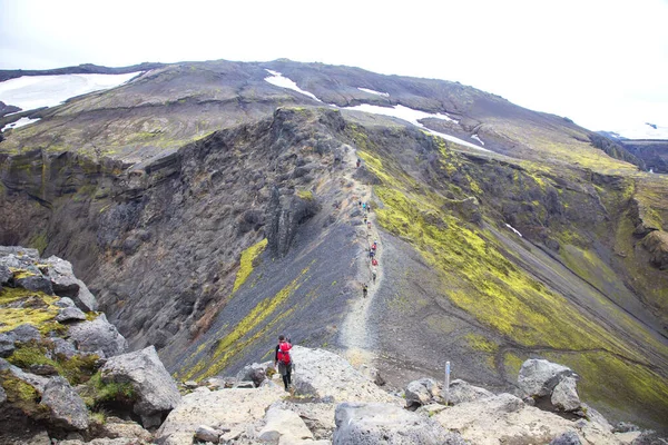 Contrasting Weather Mountainous Landscape Iceland — Photo