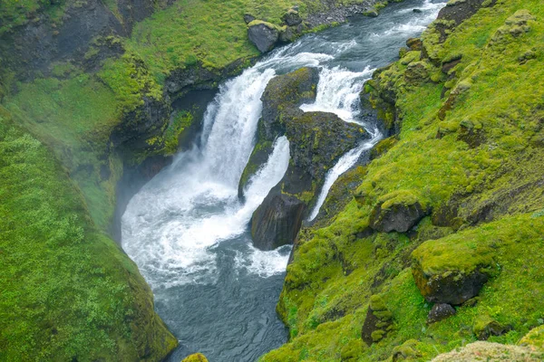 Watervallen Skoda Rivier Ijsland Natuur Plaatsen Voor Prachtige Reizen — Stockfoto