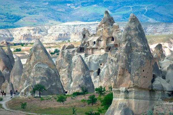 Skały Wulkaniczne Skały Wapienne Dolinie Kapadocji Turcja Turystyka Podróże Geologia — Zdjęcie stockowe