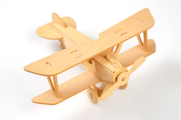 Tahta Uçak Modeli Oyuncak Montajı Için Yapıcı — Stok fotoğraf