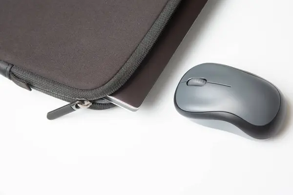 Laptop Case Zipper Close Device Protection Laptop Computer Mouse — Stockfoto